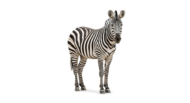 zebra on white background