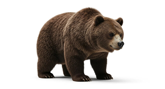 brown bear isolated on white