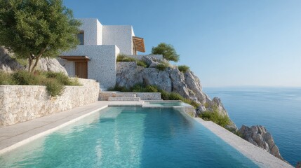 Cliffside Luxury Villa With Infinity Pool Overlooking The Ocean. Serene Coastal Retreat With Stunning Sea Views