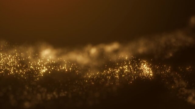 Golden luxury digital waves with flowing particles and soft glowing motion. Seamless loop 4K animation for premium backgrounds, cinematic visuals, finance branding and elegant abstract design.