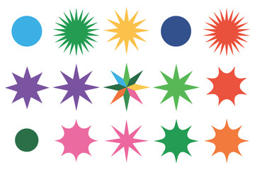 Starburst sale price labels and stickers vector set, including oval and sunburst shapes, callout splash, star and rosette stamps, tag badges,