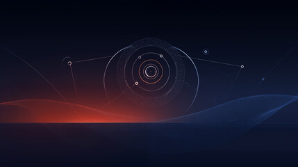 Abstract blue glowing concentric circles representing futuristic IT and technology concepts