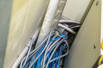 Disorganized Cables And Wires In A Tight Space
