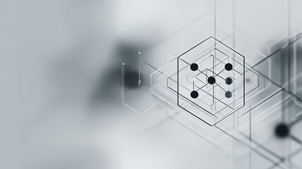 Abstract geometric network structure in IT and technology, illustrating digital connections and data flow
