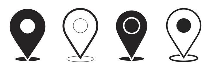 Map pin icon vector illustration, location symbol for navigation, GPS, maps, directions, travel apps, location services,