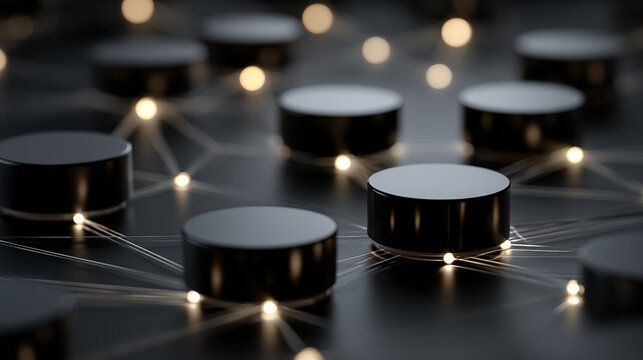 Abstract visualization of IT and technology network connections and data flow, representing modern digital infrastructure - Powered by Adobe