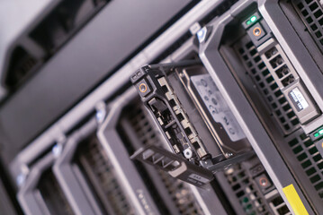 Server Rack with Open Hard Disk Drive Bay