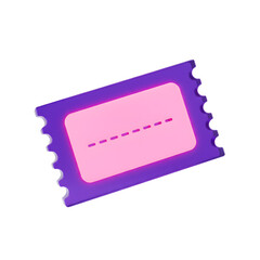 3D ticket illustration on a transparent background