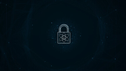 Secure digital data and privacy protection in IT and technology with a lock icon