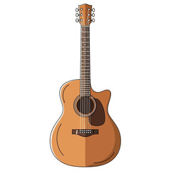 Obraz premium Detailed acoustic guitar illustration showcasing craftsmanship and musical instrument design