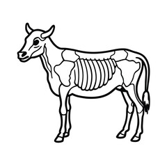 Fototapeta premium A cute, wild animal vector illustration of a engraved silhouette and sketch, like a brown and white horse or donkey