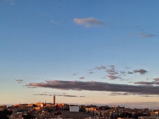 sunset over the city