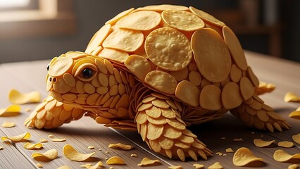 turtle on a wooden background