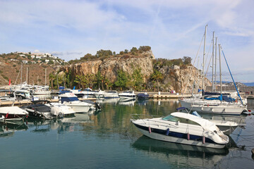 	
Boats in La Herradura marina in Andalucia, Spain
