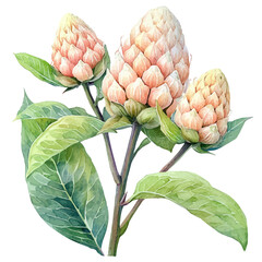 Milkweed Flower, watercolor clipart vector, isolated on a white background.