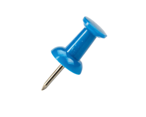Blue Plastic Push Pin Office Thumbtack Isolated PNG or JPEG Background