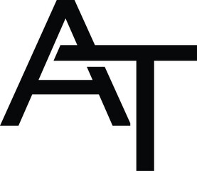 Letter AT minimalist logo