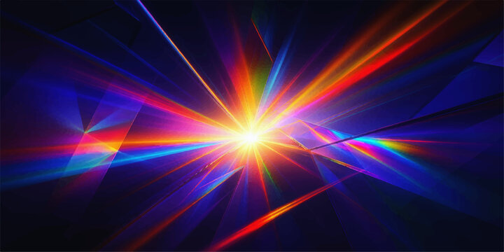 Abstract background vector with bright orange and red rays of light creating a glowing explosion design