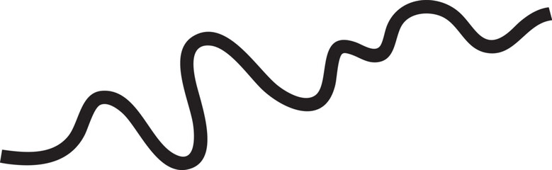 Winding River Top Down Meandering Silhouettes isolated on white background