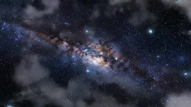 A cosmic journey animation zooming out from Planet Earth to the Milky Way galaxy in deep space