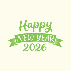 Happy New Year 2026 Artistic Text