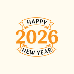 Happy New Year 2026 Brush Style