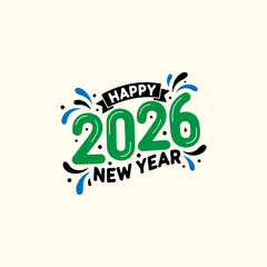 Happy New Year 2026 Elegant Script