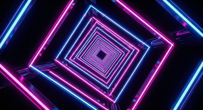 Inp3D illustration of endless corridor with glowing geometric shapes. Synthwave style tunnel background with ultraviolet laser lines and perspective.
ut ingredient 0
