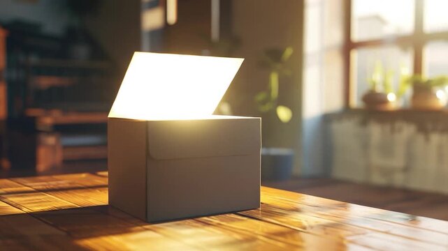 Video A simple wooden table with a small box sitting on top