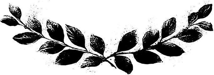 Black and white decorative leaf border stencil for design and decoration projects