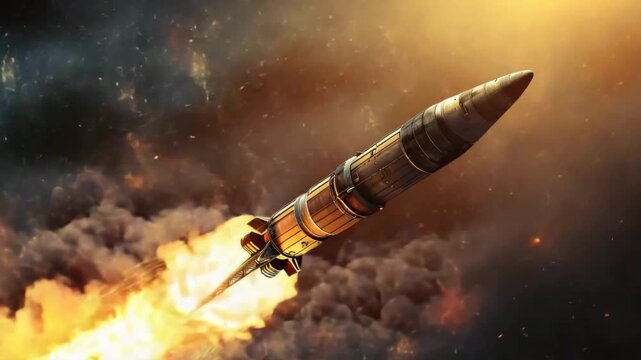 Intercontinental ballistic missile launching through clouds