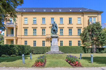 Fototapeta premium BALATONFURED, HUNGARY. Statue of Sandor Kisfaludy 1772 1844 was a Hungarian lyric poet.