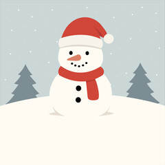 Soft Winter Snowman Greeting Card