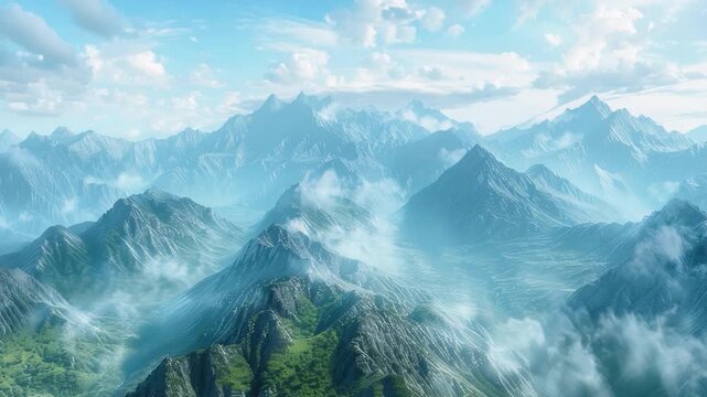 Video A scenic view of a mountain range with clouds in the sky, great for use as a background or landscape image