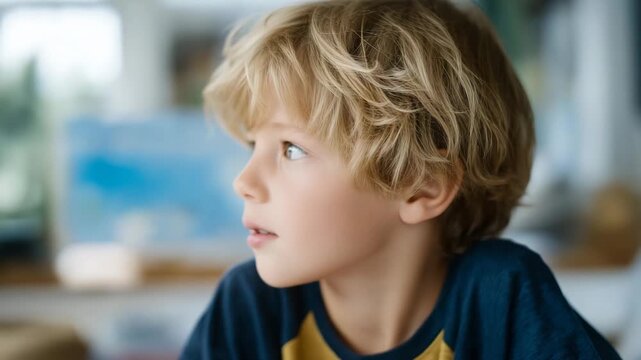 Close-up of child&rsquo;s curious face as the parent explains play-by-play &mdash; authentic storytelling of education, emotion, and generational connection. cinematic color correction, natural uneven lighting