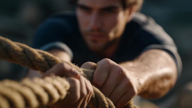 Close-up of hands gripping ropes and sweat flying under harsh light &mdash; underground authenticity and the human drive behind every match. cinematic color correction, natural uneven lighting yet gentle
