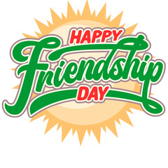 Happy Friendship Day Colorful Typography Lettering Illustration