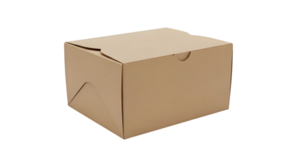 Open empty cardboard box isolated on transparent background for packaging and delivery use
