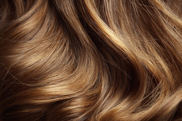 Fototapeta premium Close Up Texture Of Shiny Golden Brown Wavy Hair