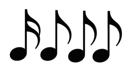 Four musical notes