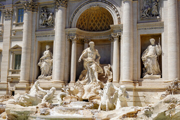 Scenic view of the Trevi Fountain in Rome, Italy