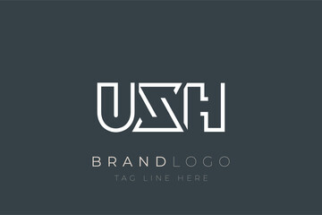 UXH abstract letter logo design. Modern Business Logo Design With Abstract Typography and Contemporary Style