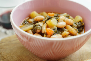 Close up of Tuscan soup Ribollita