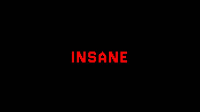 Bold red INSANE text animation on dark background, suitable for dramatic branding, intense titles, modern intros, and strong visual statements.