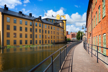 Old industrial area on the Motala str&ouml;m river in the city centre of Norrk&ouml;ping, Sweden
