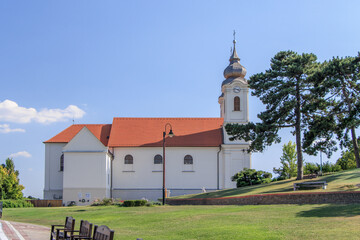 Tihany. Hungary. Benedictine Monastery of Tihany Abbey with Lake Balaton.