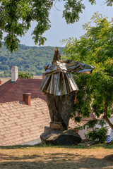 TIHANY, HUNGARY. Statue of Saint Stephen I, located in Tihany, Hungary, overlooking Lake Balaton.