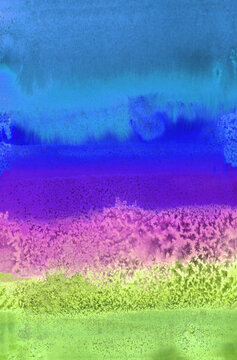 Bright painted watercolor rainbow texture. Hand drawn background with text place