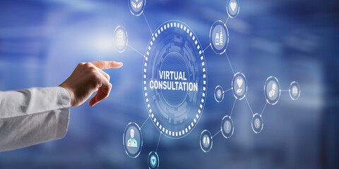 Virtual medical consultation through digital healthcare interface and telemedicine