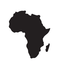 Black Silhouette Map of Africa Continent